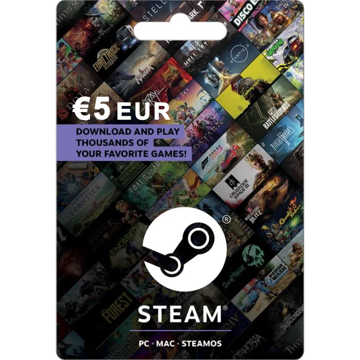 Steam €5 EUR Digital Gift Card (Email Delivery)