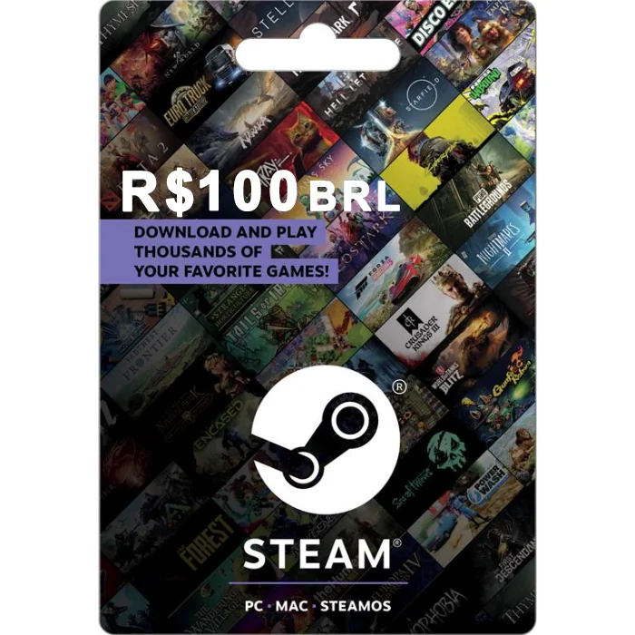 Steam R$100 BRL (BR) Digital Gift Card (Email Delivery)