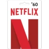 Netflix $60 USD Digital Gift Card (Email Delivery)